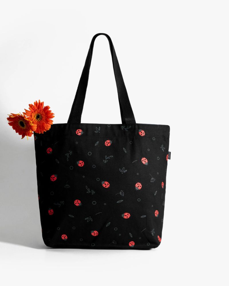 Large Zipper Tote Bag - Beetles: Eco-Friendly and Sustainable Large Zipper Tote Bag by ecoright