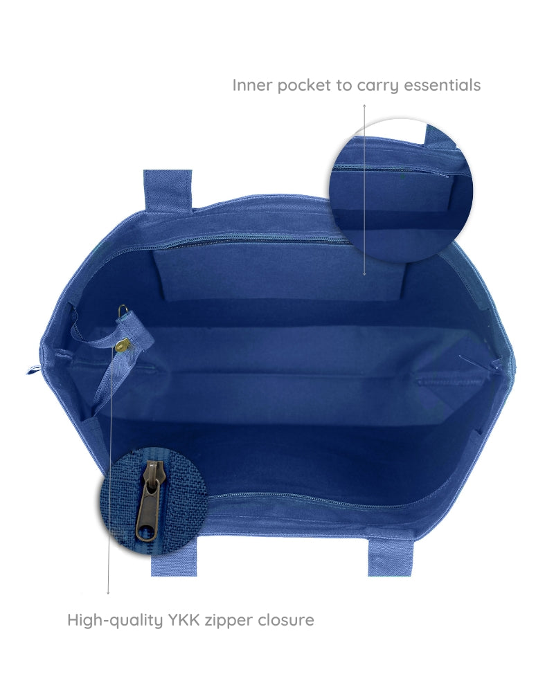 Large Zipper Tote Bag - Fascinating Jellyfish: Eco-Friendly and Sustainable Large Zipper Tote Bag by ecoright