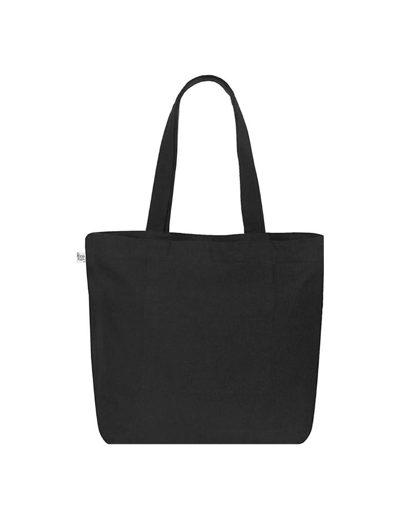 Black canvas tote bag outlet with zipper