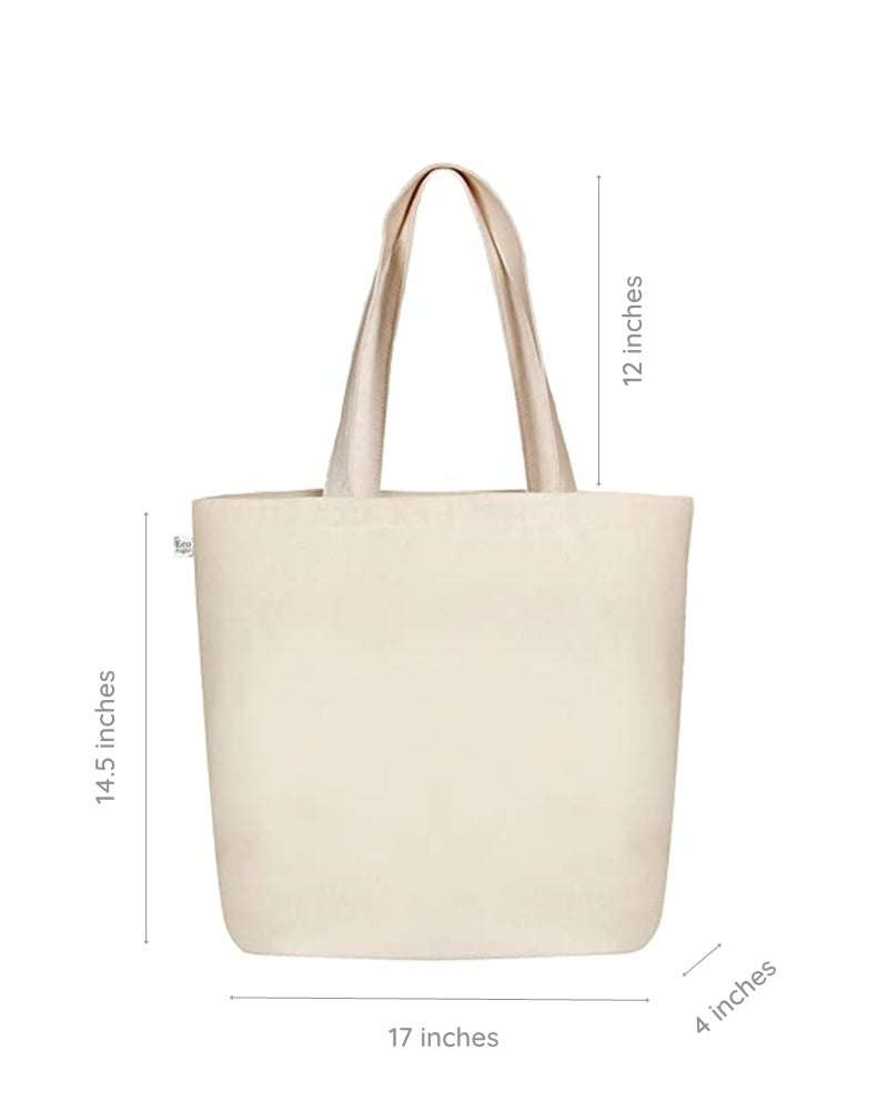 Large Zipper Tote Bag - Save Our Seas (Natural): Eco-Friendly and Sustainable Clearance by ecoright