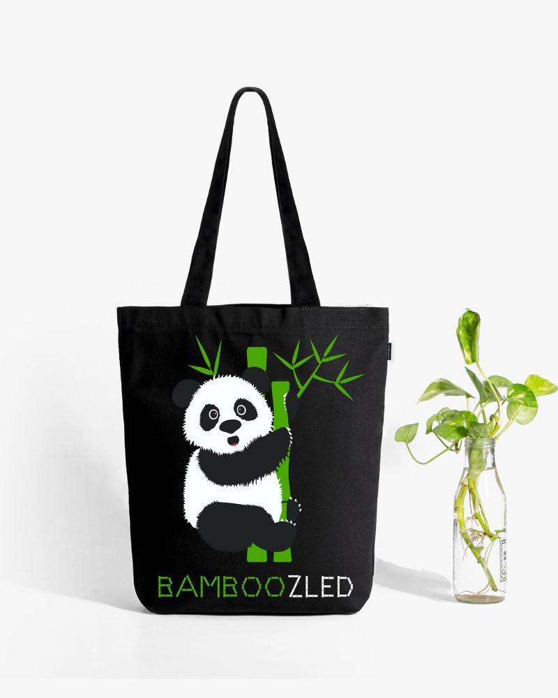 Zipper Tote Bag - Bamboozled Panda: Eco-Friendly and Sustainable Zipper Tote Bag by ecoright