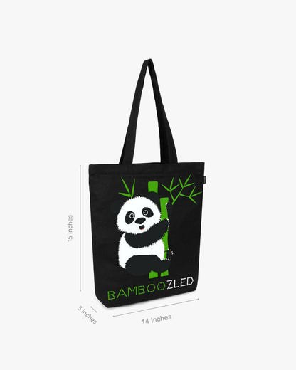 Zipper Tote Bag - Bamboozled Panda: Eco-Friendly and Sustainable Zipper Tote Bag by ecoright