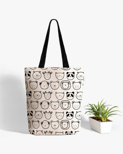 Designer Tote Bag With Zip Beach Gym Travel Bags - Cats Everywhere