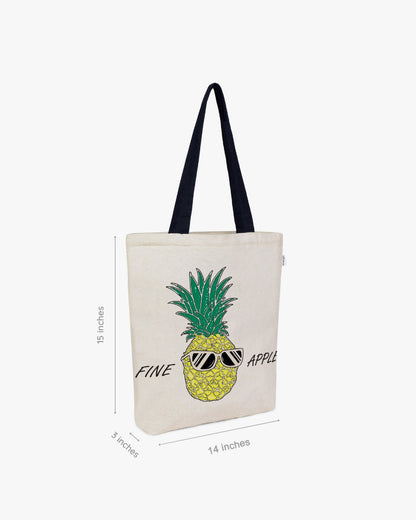 Zipper Tote Bag - FineApple: Eco-Friendly and Sustainable Zipper Tote Bag by ecoright