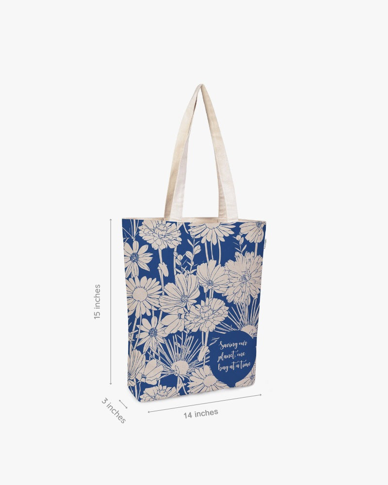 Zipper Tote Bag - Flowers: Eco-Friendly and Sustainable Zipper Tote Bag by ecoright