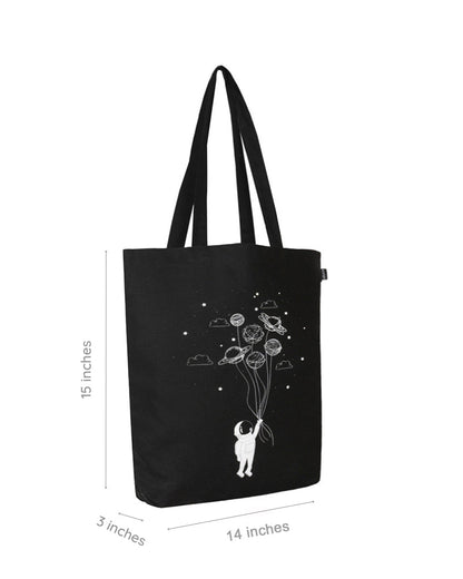 Zipper Tote Bag - Fly Me To Space: Eco-Friendly and Sustainable Zipper Tote Bag by ecoright