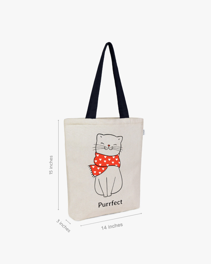 Zipper Tote Bag - Purrfect: Eco-Friendly and Sustainable Zipper Tote Bag by ecoright