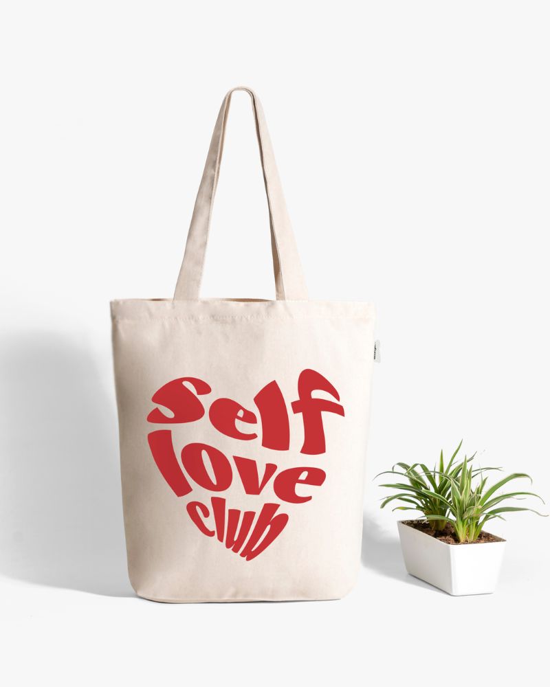 Zipper Tote Bag - Self Love: Eco-Friendly and Sustainable Zipper Tote Bag by ecoright