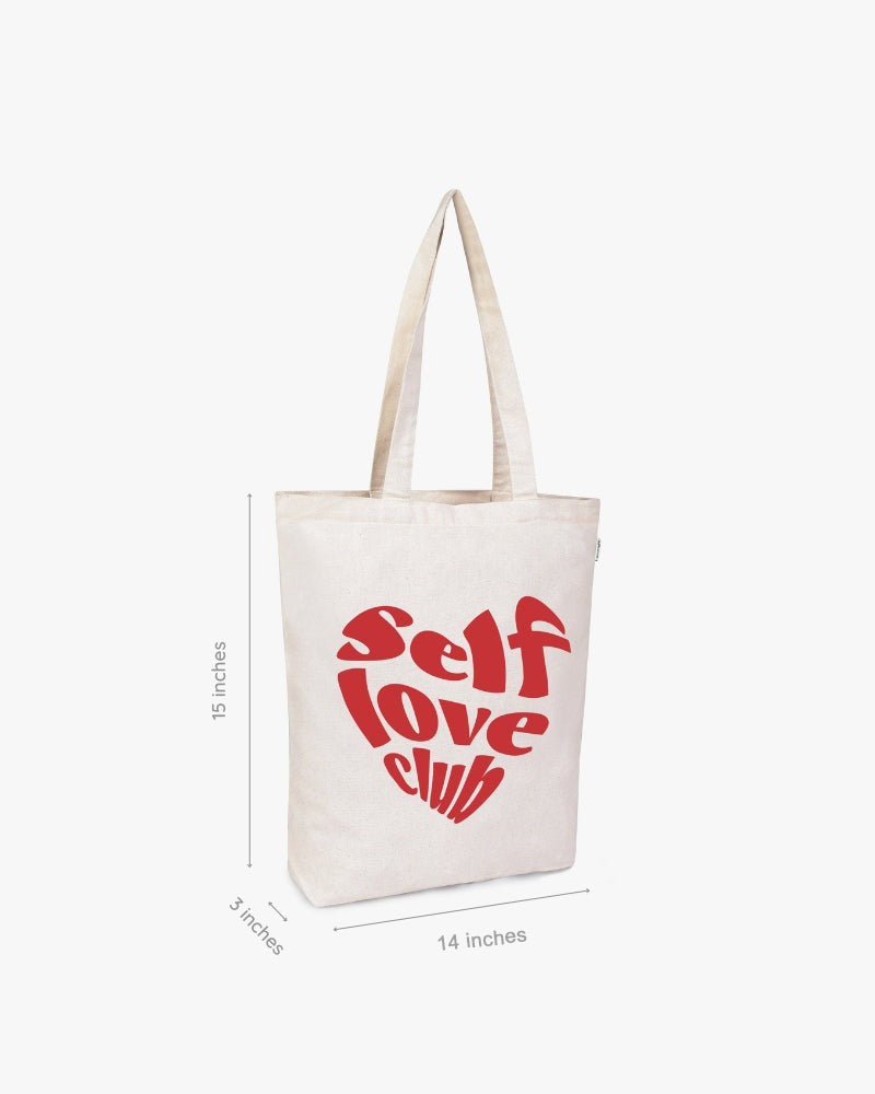 Zipper Tote Bag - Self Love: Eco-Friendly and Sustainable Zipper Tote Bag by ecoright