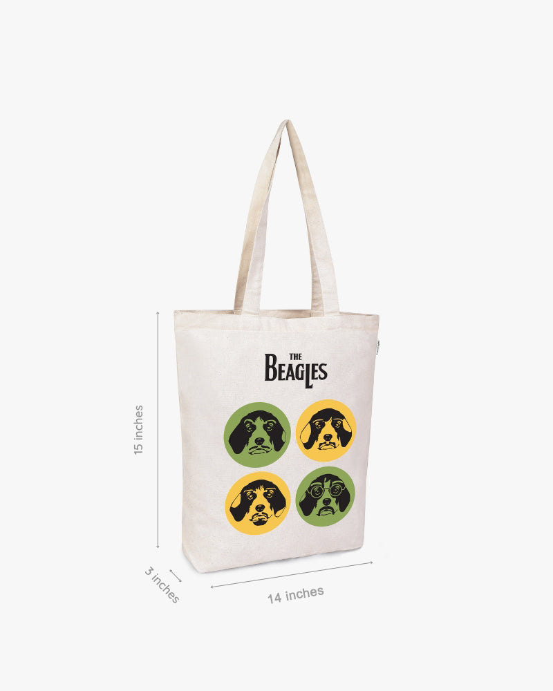 Zipper Tote Bag - The Beagles: Eco-Friendly and Sustainable Zipper Tote Bag by ecoright