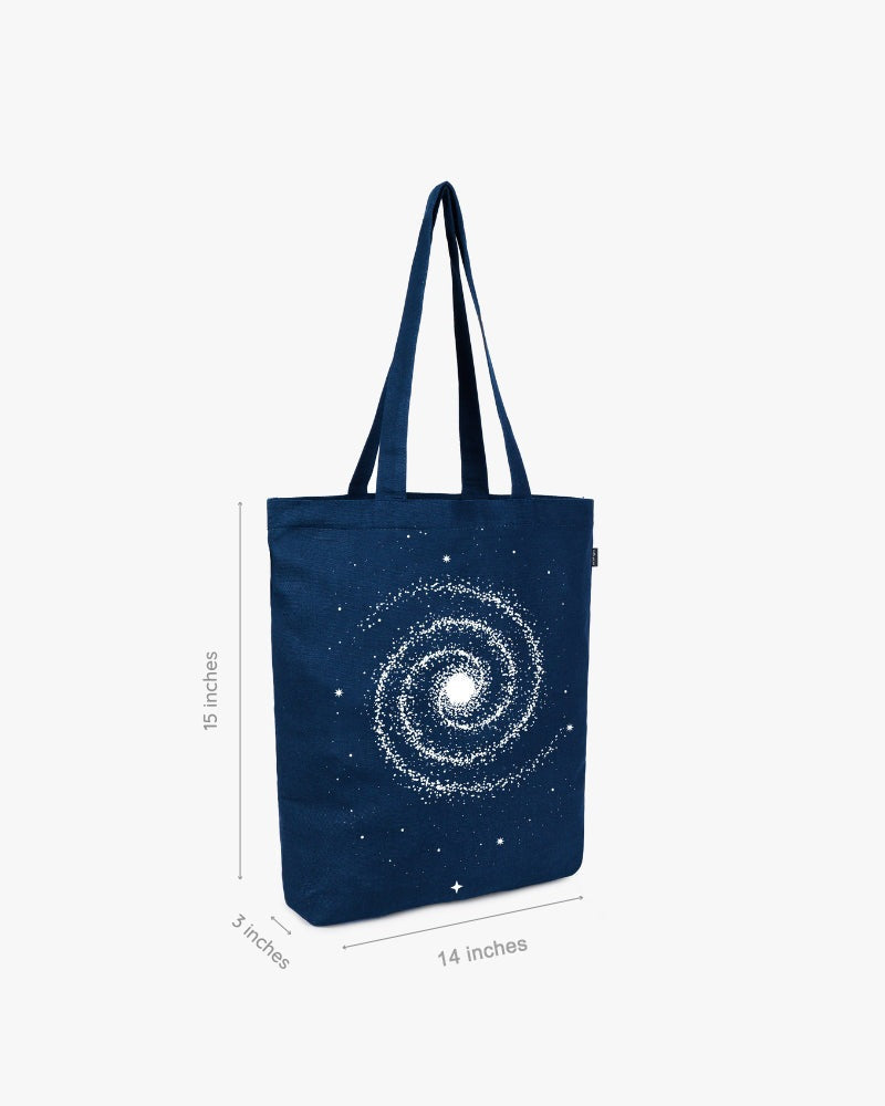 Zipper Tote Bag - The Milky way: Eco-Friendly and Sustainable Zipper Tote Bag by ecoright