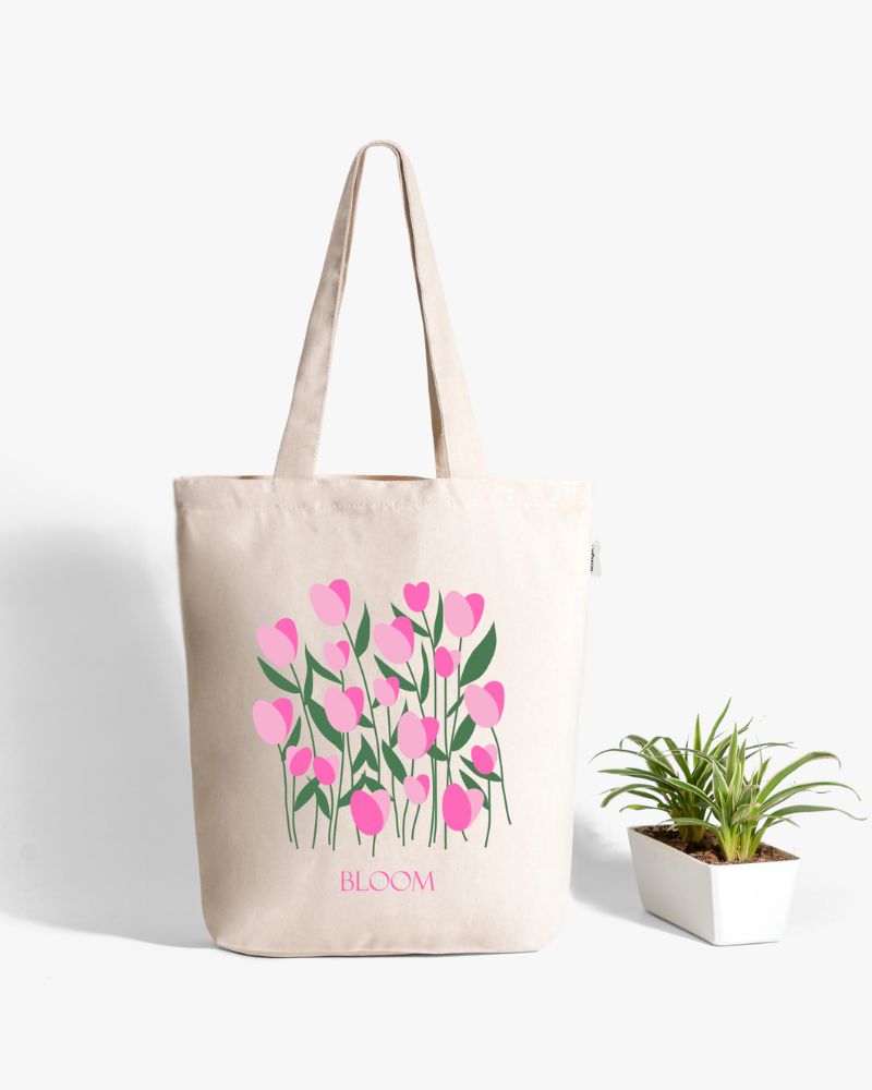 Zipper Tote Bag - Tulips: Eco-Friendly and Sustainable Zipper Tote Bag by ecoright