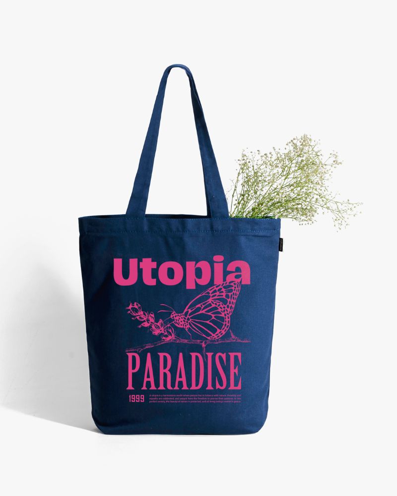 Zipper Tote Bag - Utopia: Eco-Friendly and Sustainable Zipper Tote Bag by ecoright